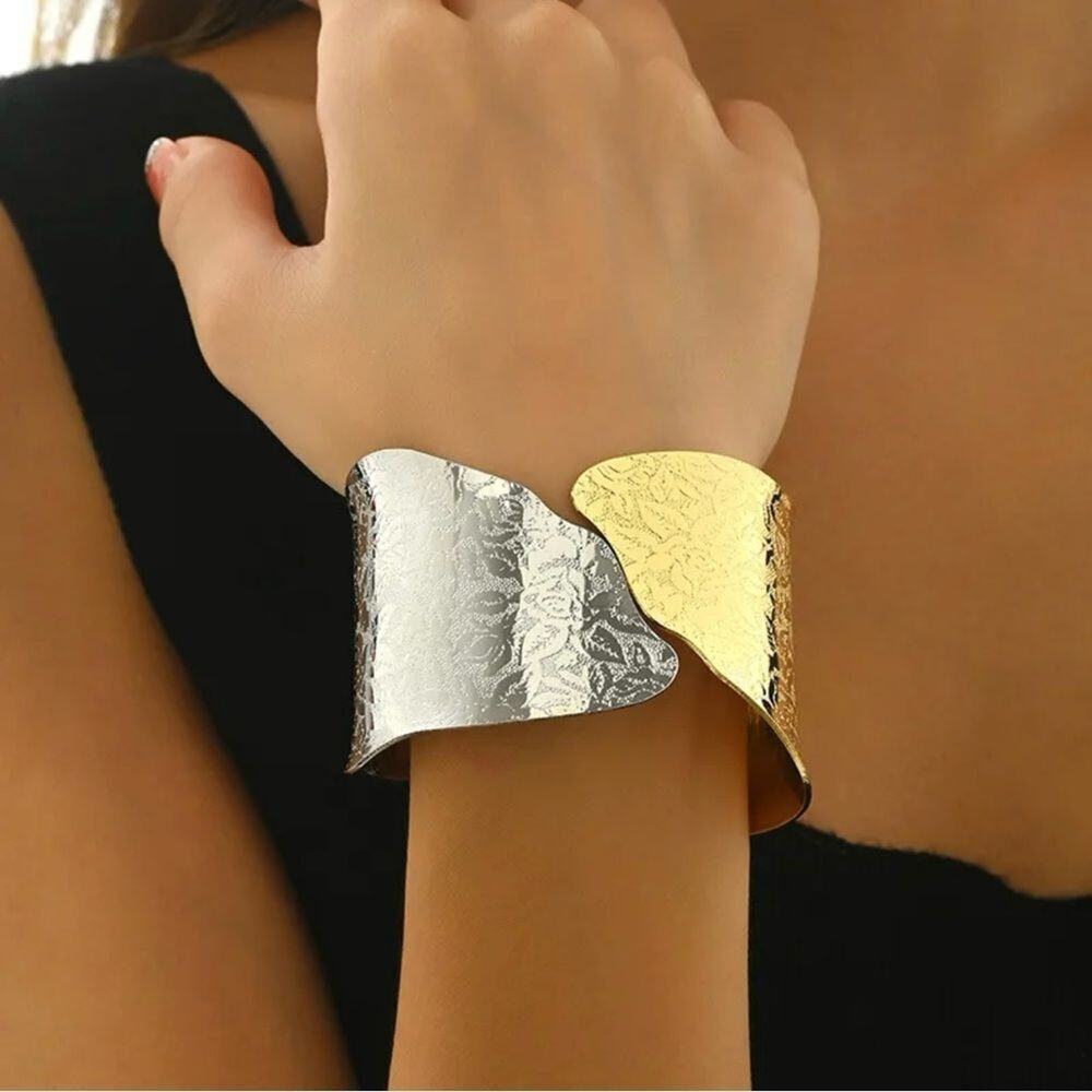 Silver and Gold Cuff Bracelet